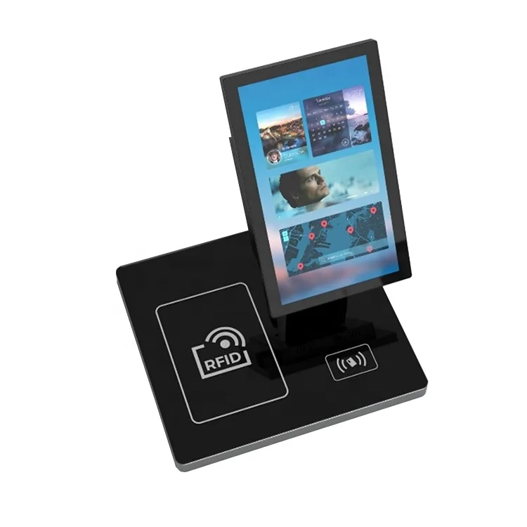 Indoor touchscreen information check in passport rfid reader card kiosk for hotel