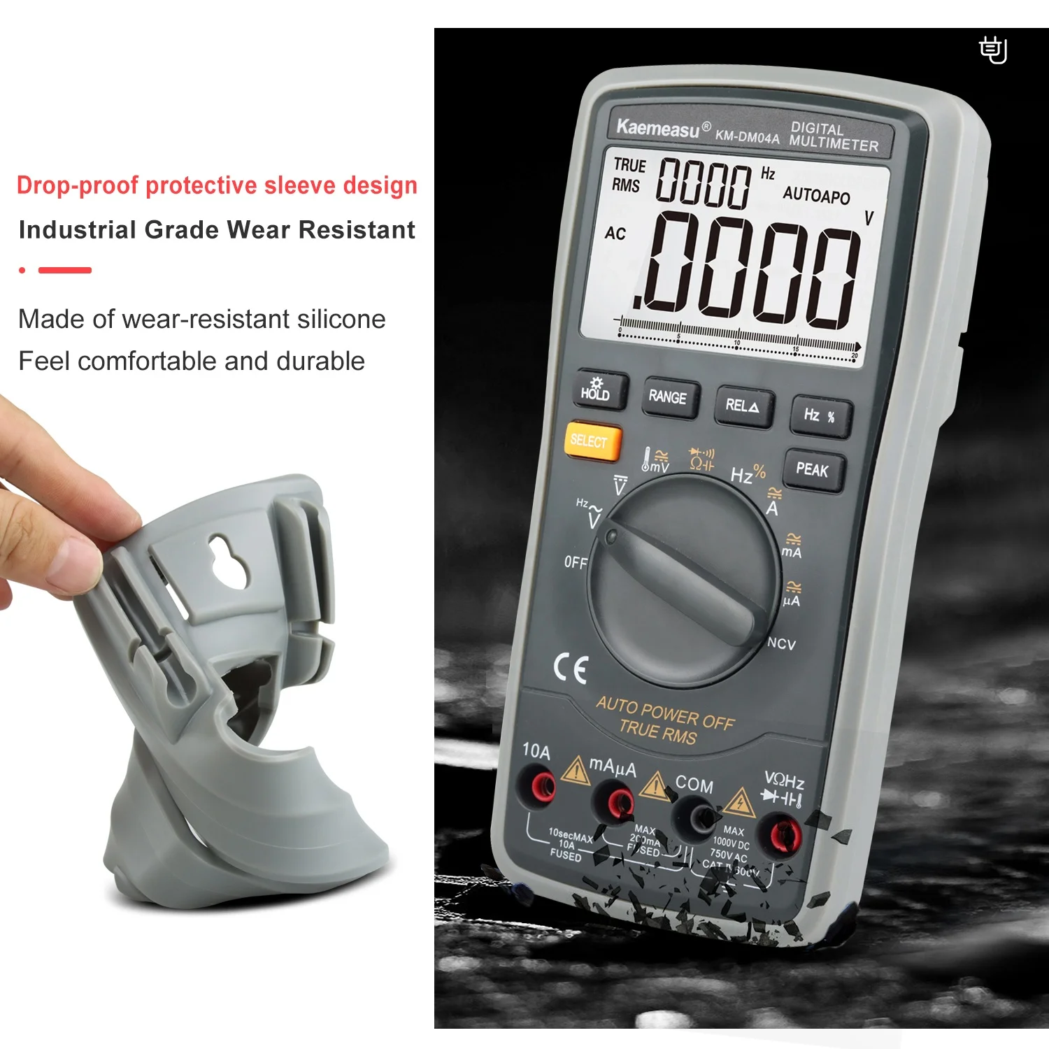 Amazon Top sale 20000 Counts Universal meter DC/AC electronic Autorange Anti burn Digital Multimeters with temperature probe 04A