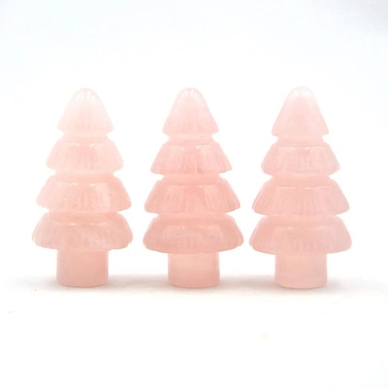 Hot Sale Nature Crystal Quartz Carving Christmas Trees Crystal Crafts Healing for Christmas Decoration