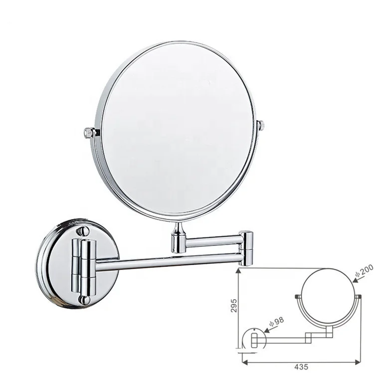 Modern Chrome Vanity Mirror Wall Mounted Swivel Wall Mirror Wall Adjustable Mirror For Hotels