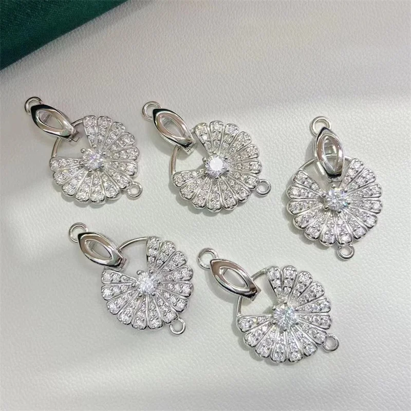 Retro daisy jewelry making gold plating silver sterling 925 clasps for pearl necklaces