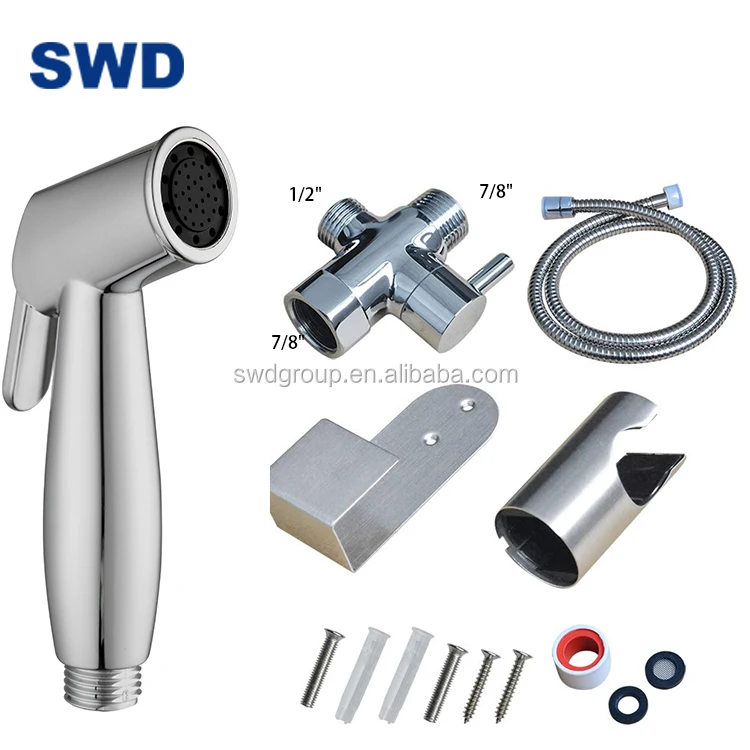 Abs Plastic Chrome Platting Bidet Spray Head Shattaf Kit Plastic