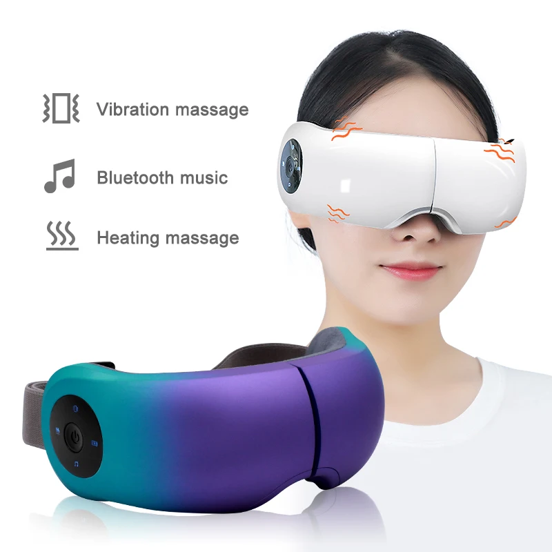 Smart Airbag Vibration Eye Care Compress Bluetooth Eye Massage Relax Migraines Relief Improve Sleep Eye Massager With Heat