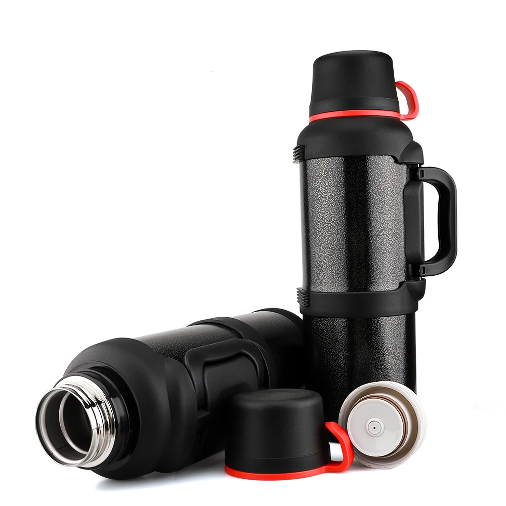 Kuangdi Stainless Steel Plastic Travel Water Bottle, Sports Thermos Travel Pot Camping Flask 3 Litre Big Tea Thermos Flask