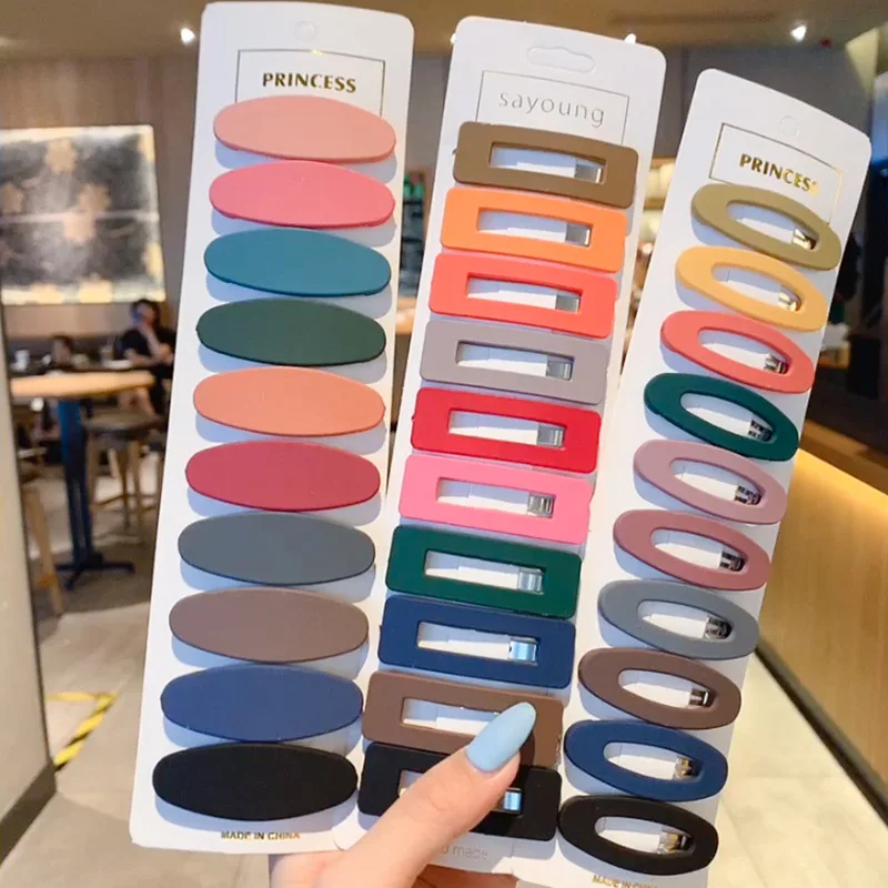 Best Quality Trendy Morandi Color Geometric Shape Hairpins Women Hair Clips Hair Accessories