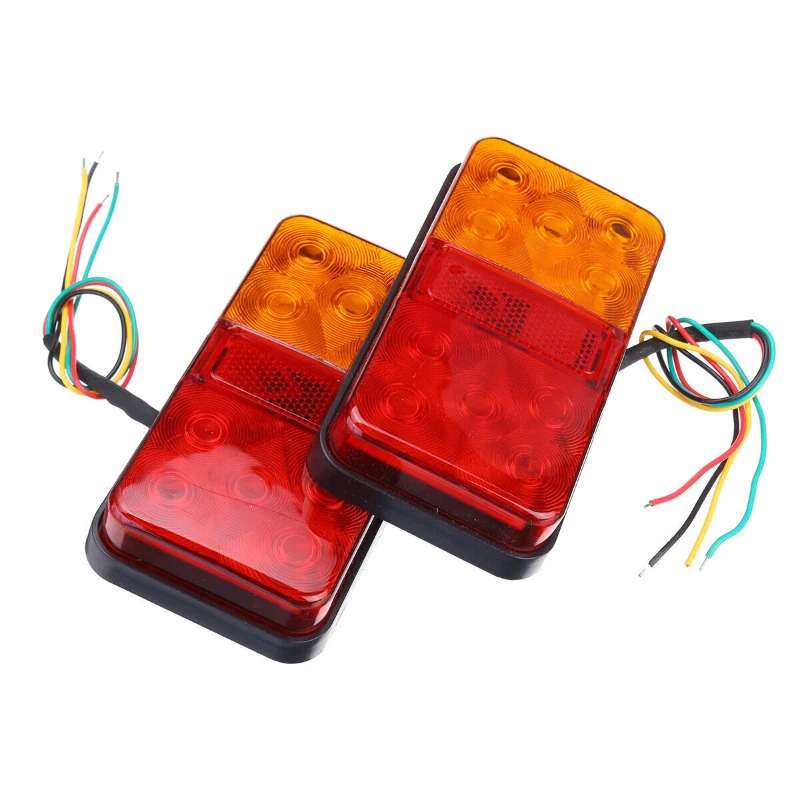 New Type Tail Light 10Leds 12V 24V Led Strobe Red Amber Warning Lamp Driving Light For Truck Tractor Caravan