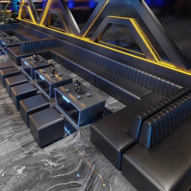 Nightclub  Exterior Hall Wine  Lounge Furniture Dance Club Pub Disco U Shape Leather Vip Bar Sofa Sets