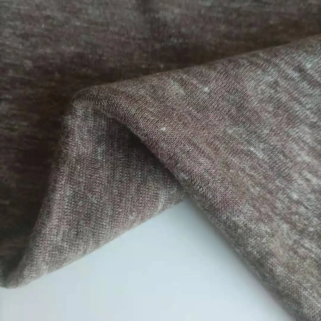 Hot Sale Fashion  100% Linen Melange Jersey Fabric for Garment