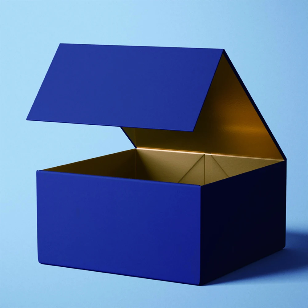 Plain Card Storage Magnetic Gift Large Cardboard Box Solid Cosmetic Magnetize Foldable Box