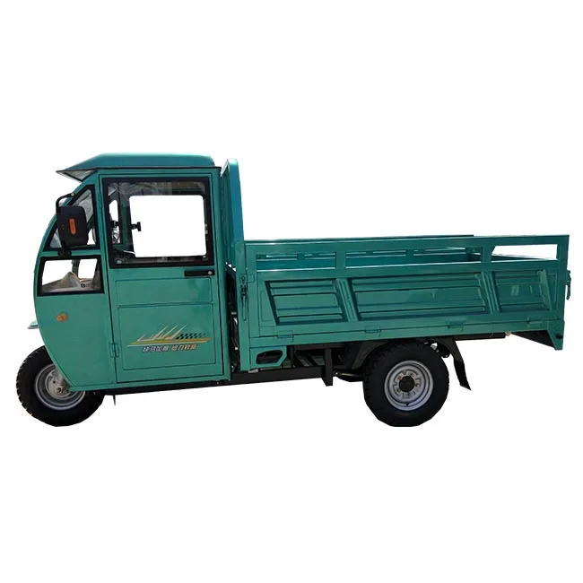 2022 New Semi Cabin Motorized Cargo Tricycle Enclosed Cabin And Heavy Loading Cargo Tricycle With Plastic Cargo Cover