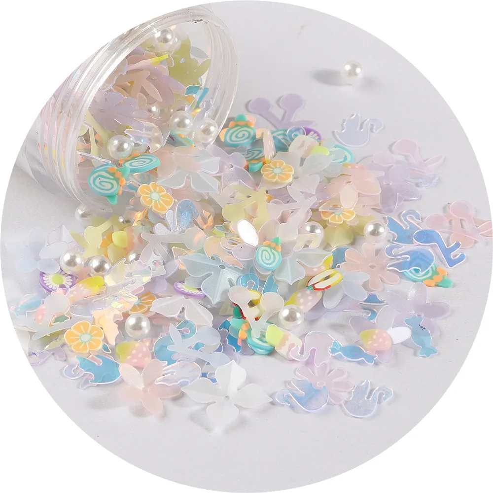 Lan Guang Factory Wholesale Macaron Color Flower Shape Loose Sequins Multi-colored Sequins For DIY Nail Art Garment Decoration