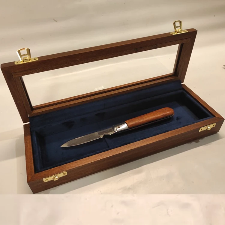 Индивидуальная коробка из массива дерева со стеклом коллекционный кейс сосны и для ножей