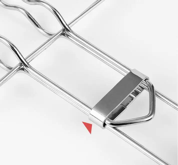 Outdoor Camping BBQ Tools Sausage Stainless Steel Barbecue Net Outdoor Grill Barbecue Grill Sausage Barbecue Net