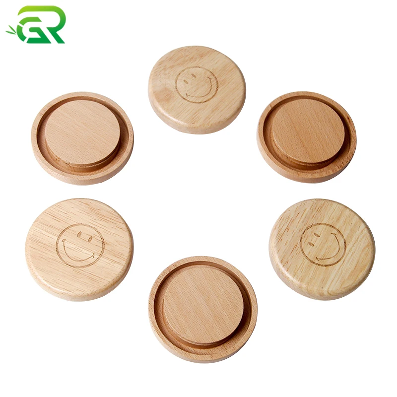 Custom your logo eco friendly wood jar cover candle lid square round bamboo cup wooden lids for storage bottle