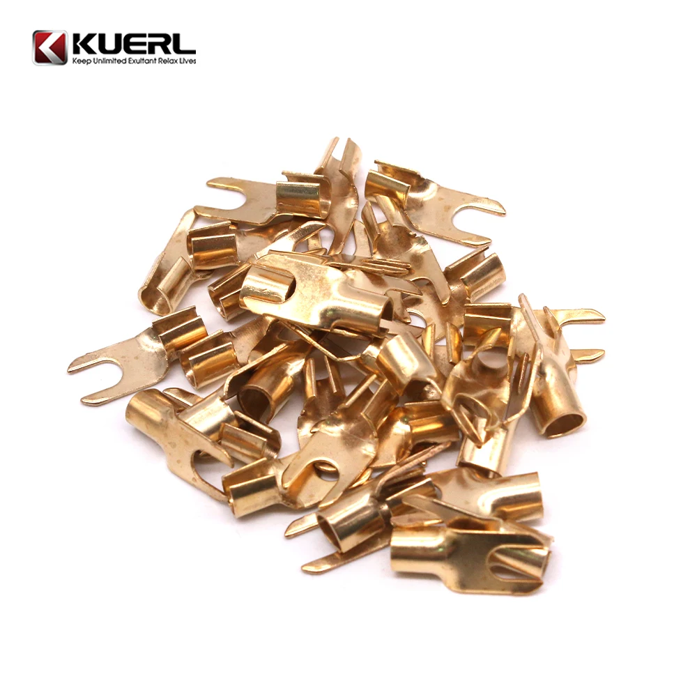 Best price copper clad aluminum gold U shaped and O shaped audio terminal
