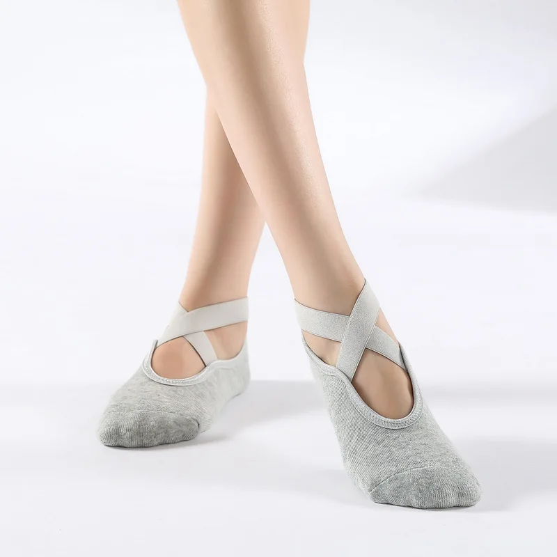 Custom logo women toeless yoga socks open toe socks cotton knitted yoga pilates socks