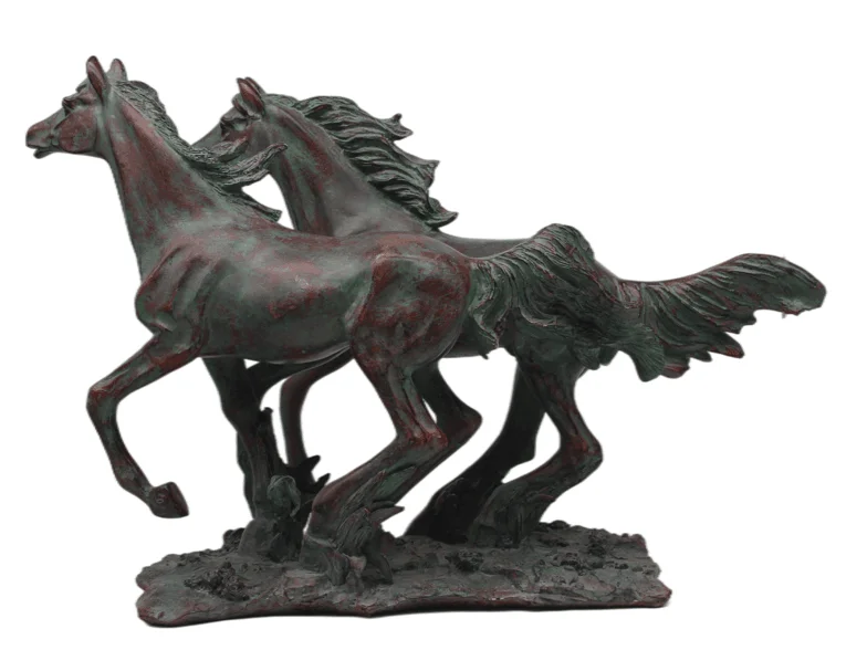 2022 Resin Crafts Vintage Chinese Horse Wood Carving Home Decor Resin Statue Hand carving Ancient Figurines Decorative Sculpture