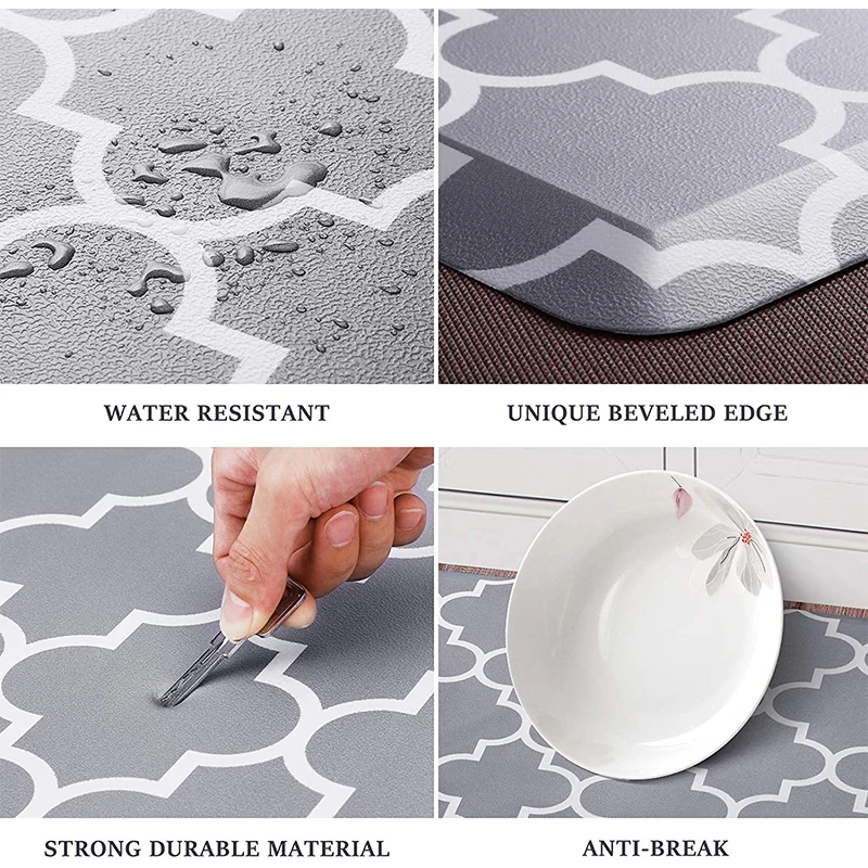 Anti slip water absorbent mat PVC foam indoor foot mats Kitchen rug carpet floor comfort Anti Fatigue kitchen mats