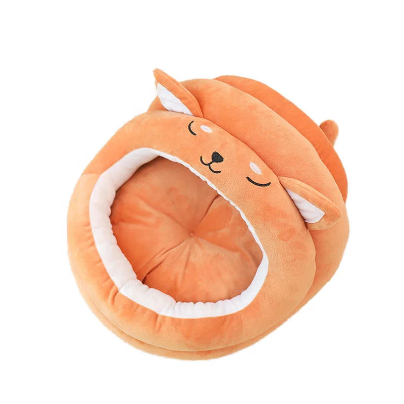 Cute Pet Bed Warm Soft Japanese Bite-Resistant Cloth Nest for Small Medium Sized Dogs PP Material for Deep Sleep