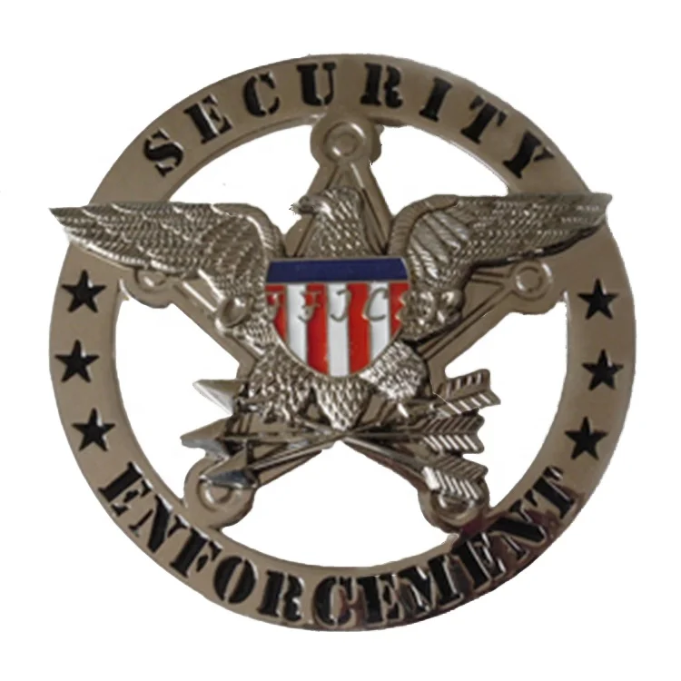 Flip Lapel Badge Souvenir Badge Guard Eagle Officer Safety Uniform Pin Badge US Agent Metal Personalised Custom 3D Engraved Logo