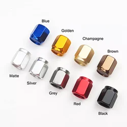 Aluminum tire valve caps metal hex car tire air dust stem covers wheel rim air valve caps universal Schrader valves