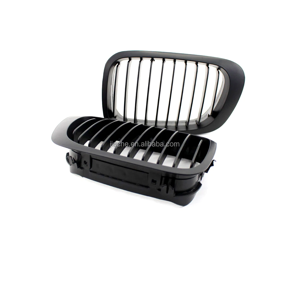 Front Kidney Double Slat Grill Mesh Grille Frame Covers For BMW 3 Series E46 4 Door 2Door Coupe 318I 320I 325I 330I 1998-2005