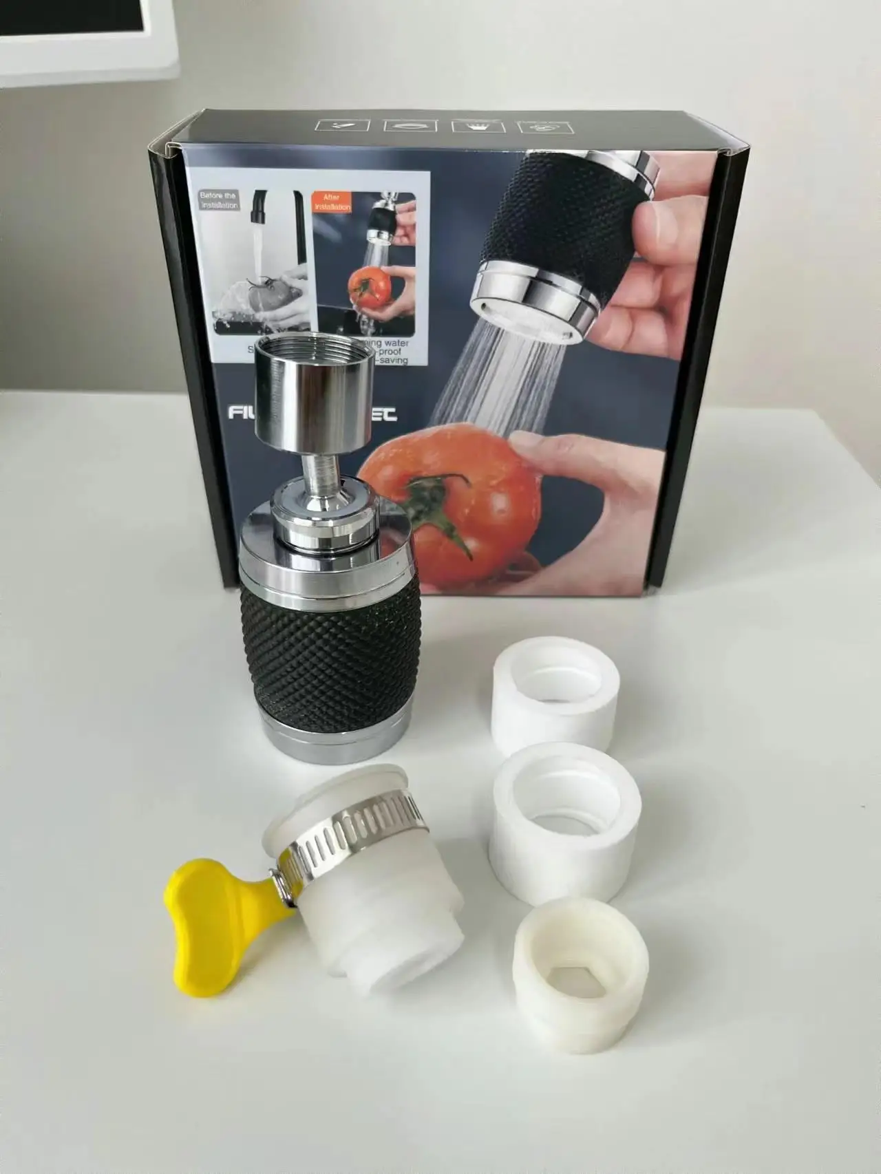 Faucet splash-proof pressurized 360 rotating kitchen silicone anti-scalding filter