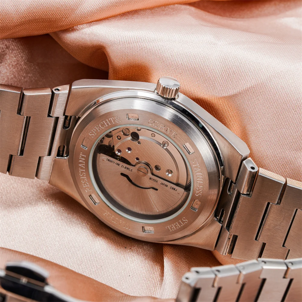 Llimited Edition Stainless Steel Dome Glass Chinese Automatic Watches Men Wrist