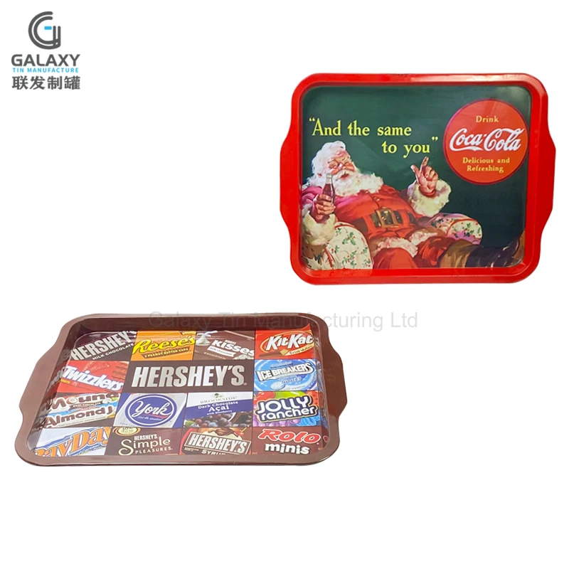 Rectangular  Metal tinplate Beer bottle service tray