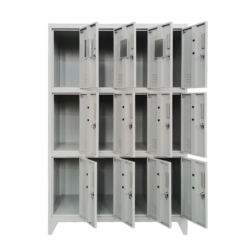 12 Door Metal Gym Locker Cabinet Standing Feet Locker with Adjustable Feet for School