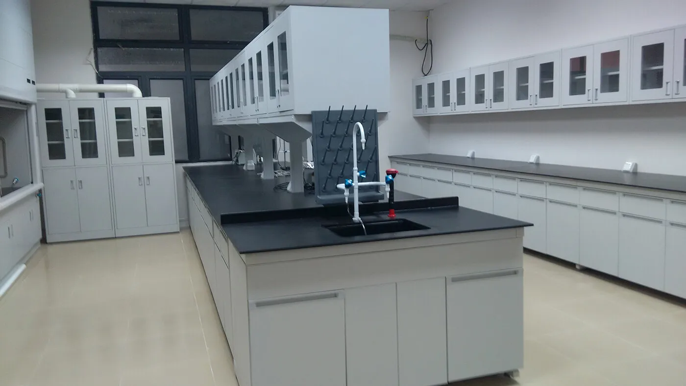 LAB021 Laboratory Workbenches with Steel Frame and Chemical Resistance Counter Top High Quality Lab Furniture