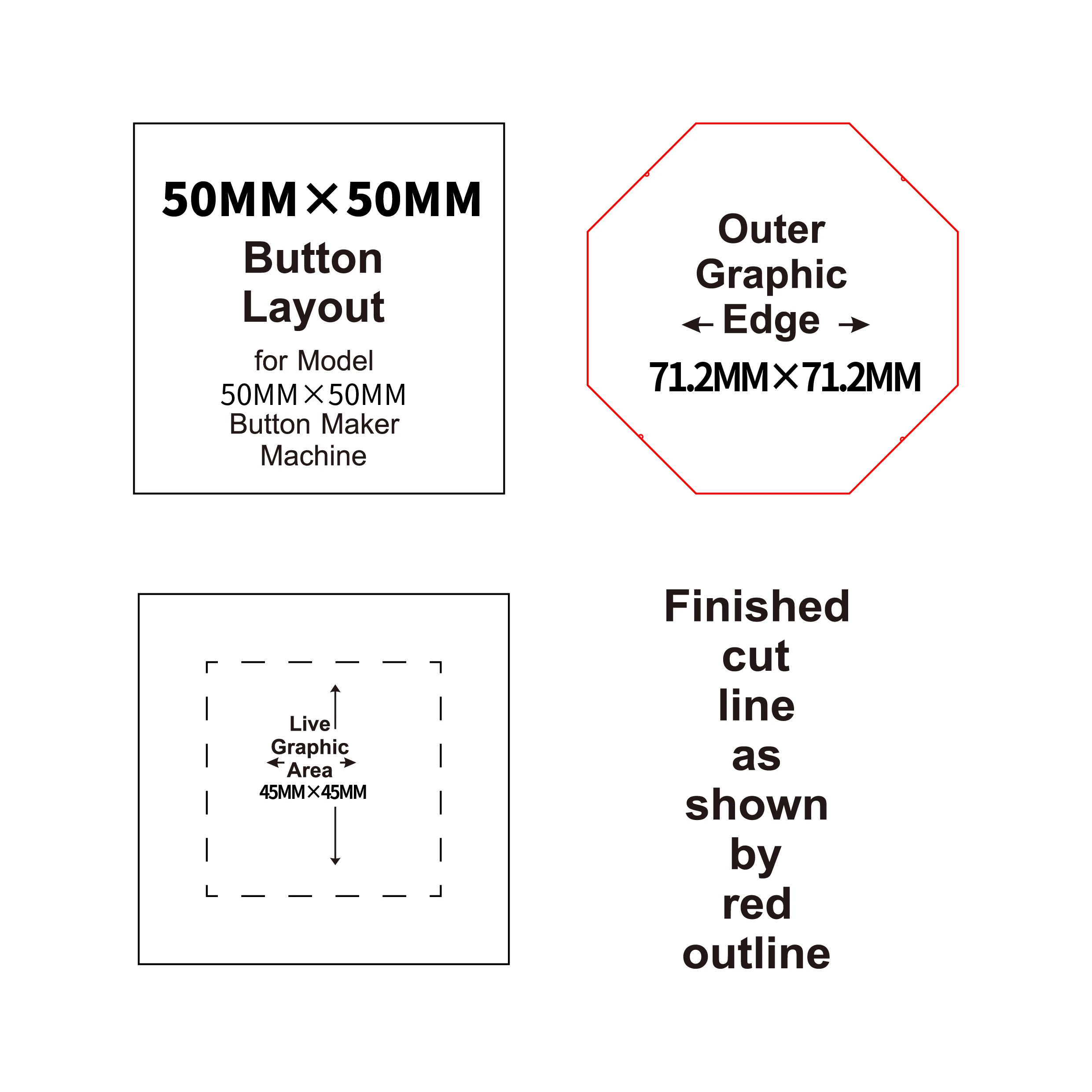 Square Pin button supplies complete set 1000pcs size 50*50mm (2*2 inch) Acrylic back -new type