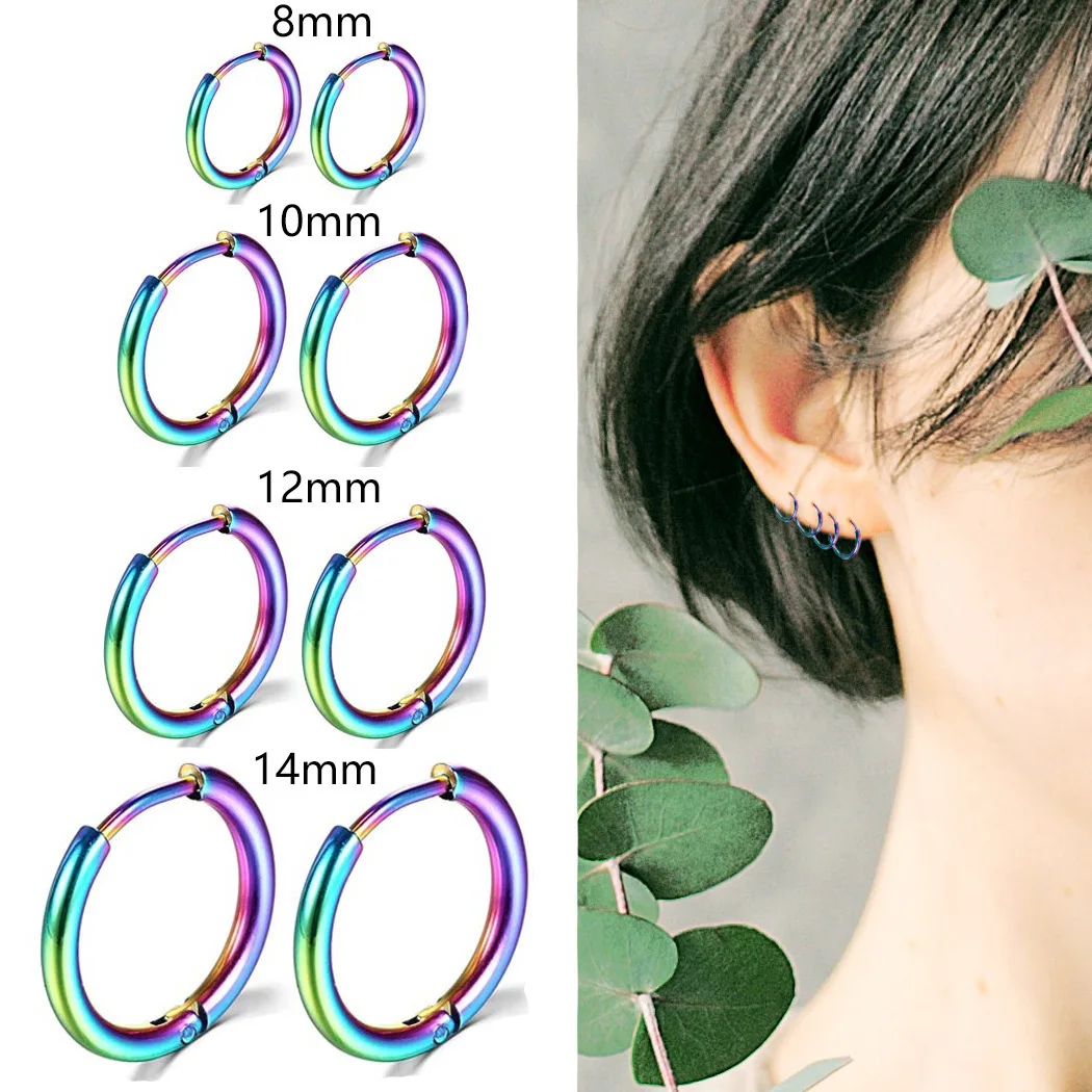 Factory Wholesale Men and Women Gold Hoop Earrings Fashion Stainless Steel Earrings