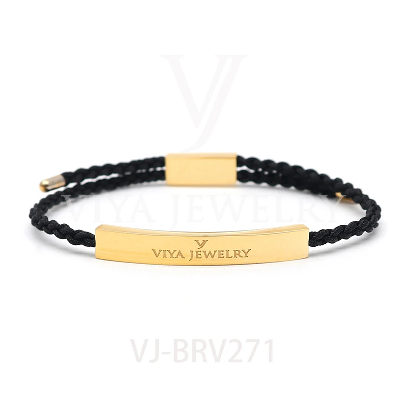 Free laser engrave Set Couples Distance Bracelet Unisex steel bar ajusted macrame statement bracelet for girl menen