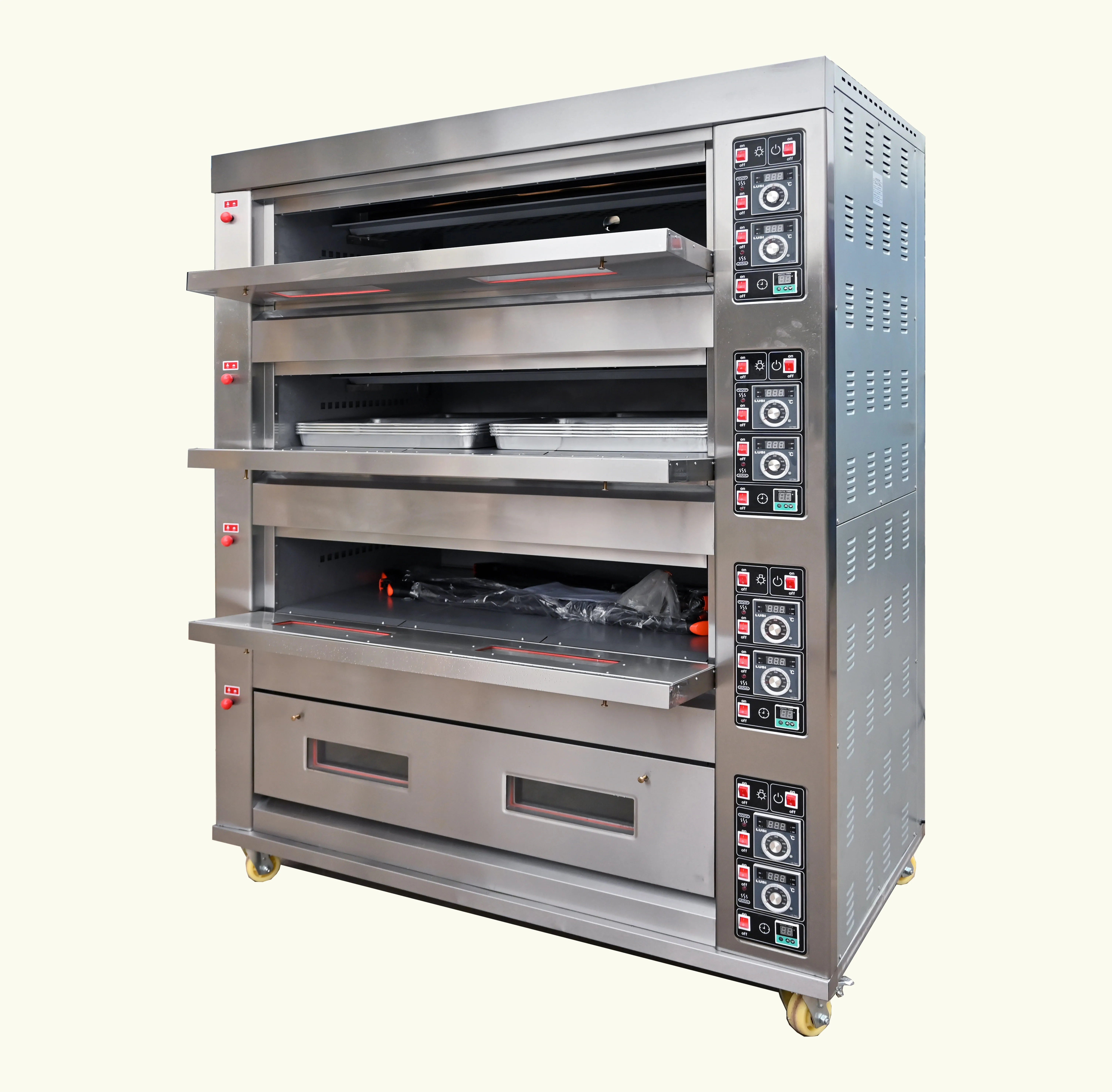 Large Gas Commercial 4 deck 16 trays OVEN industrial baking pizza cake bread four layers 4 deck bakery gas oven for bakery