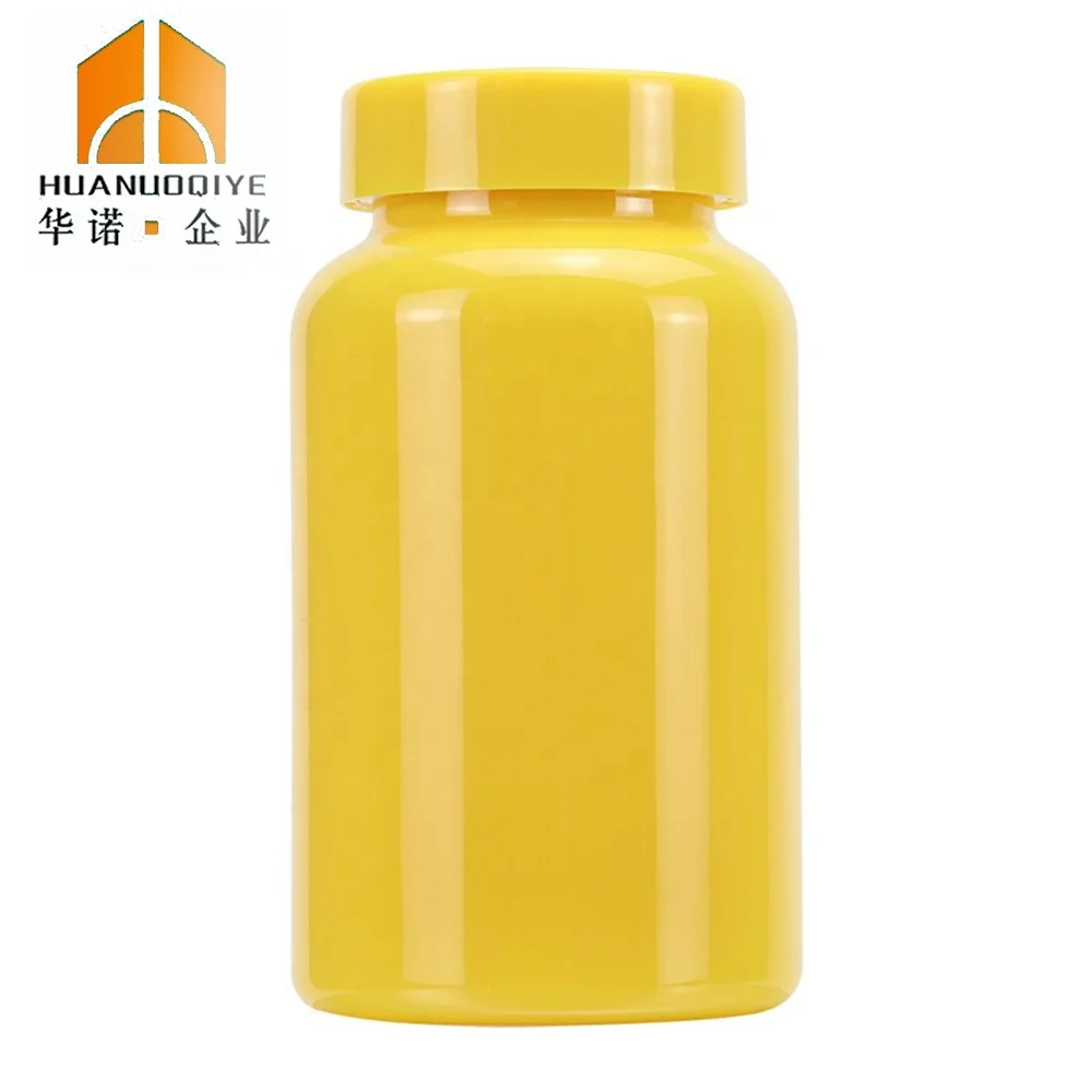 OEM 225ml Yellow Red Pink Pet Health Care Plastic Medicine Capsule Vitamin Bottle with Plastic CRC Cap