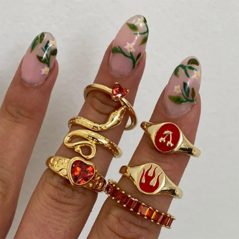 Милые ювелирные изделия ROXI с изображением вишни, любимые девушки, Серебро S925 пробы, крупные регулируемые кольца