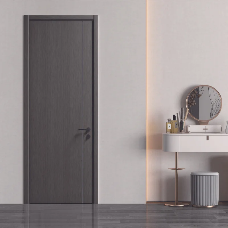 China OPPEIN White PVC Lacquer Fire Proof Wooden Interior Doors For House Interior