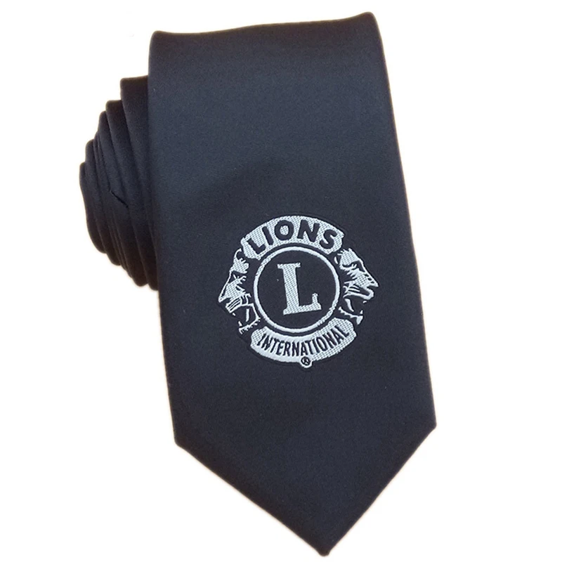 Private Label Wholesale Black Silk Striped Logo Neckties Fraternity Alpha Gamma Lambda Woven Mans Tie Custom