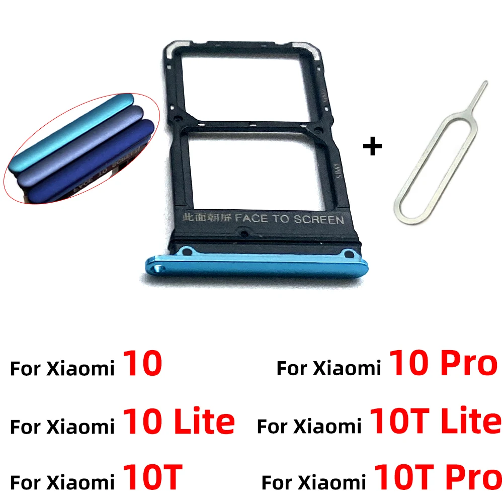 Sim Card Slot Tray Holder For Xiaomi Mi 10 10T Pro Lite SIM Card Tray Slot Holder Adapter Accessories Spare Parts Wholesale
