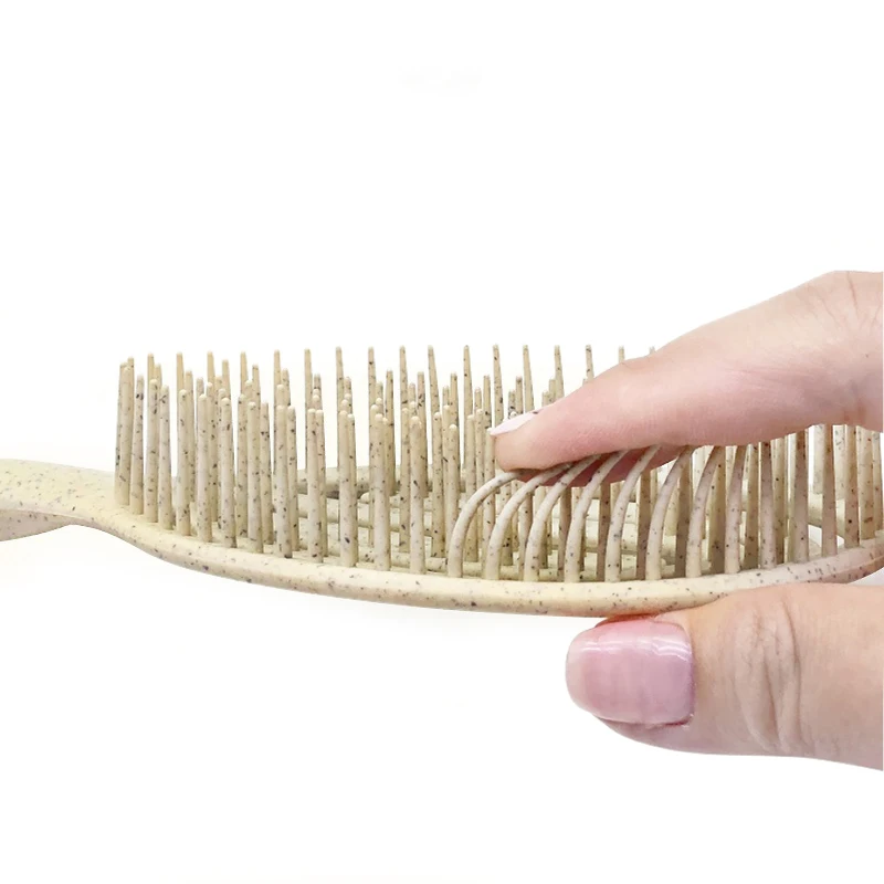 Private logo Wheat Straw Brushes Made With 100% Bio-Based Materials - Wet and Dry Hair - Recyclable & Reusable - Tree Style Hair