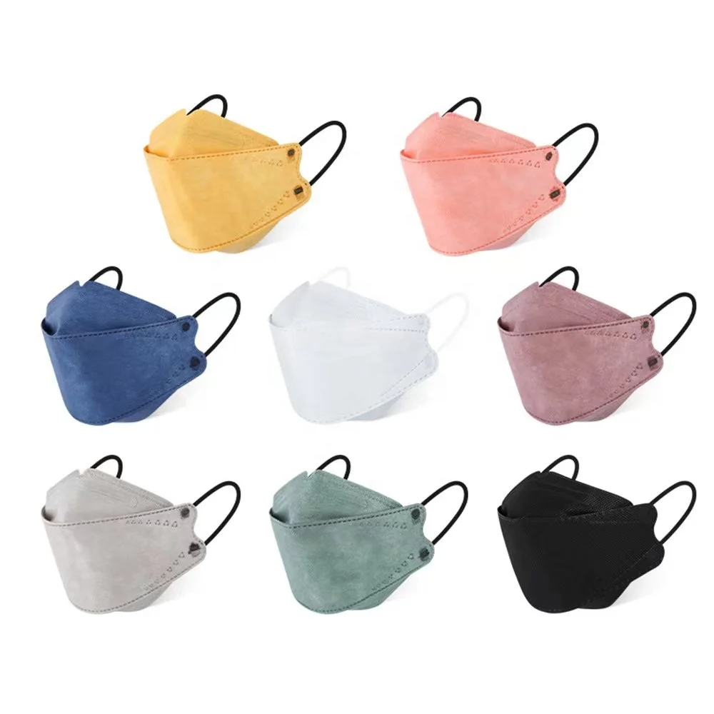 Wholesale disposable  adult ffp2 4 layer mask white korea fish shape protective ffp2 face mask