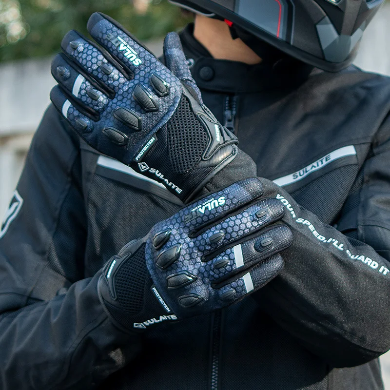 SULAITE Summer Bike Gloves Bicycle Riding Full Gauntlet Riding Gloves Racing Cross Bike Motorbike Gloves