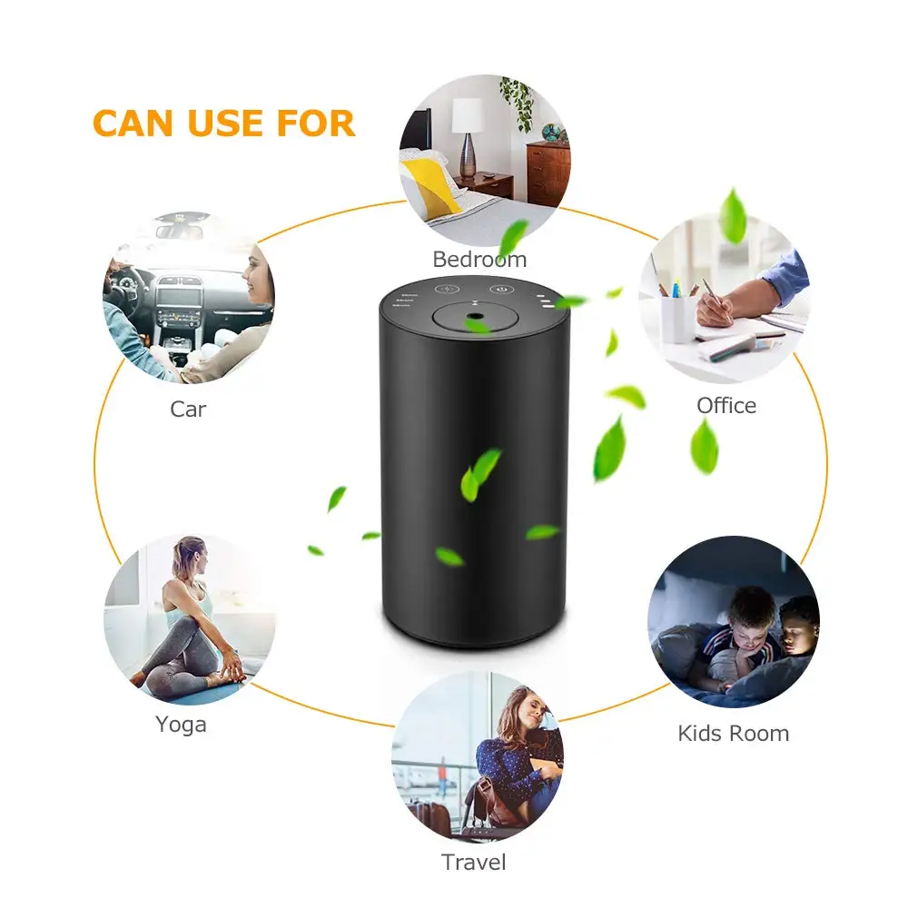 Good Quality Aluminium 10ml  Rechargeable Portable Wireless Aromatherapy Pure Car Waterless Aroma Atomizing Nebulizer Essential