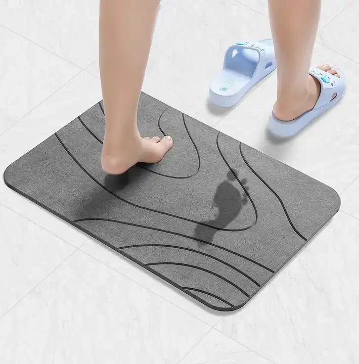 Factory New Solid Color Fast Drying Super Absorbent Non-Slip Diatom Stone Bath mat