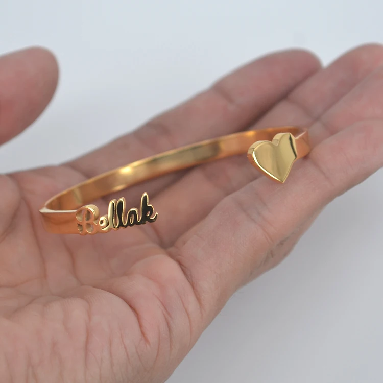 Wholesale Stainless Steel 18K Gold Custom Personalized Cuff Bracelet