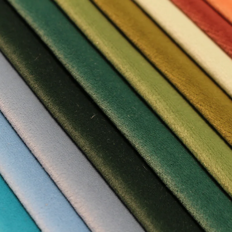 Sample Available Upholstery Fabric Supersoft Plain Mosha Velvet Polyester Knit Toy Fabric