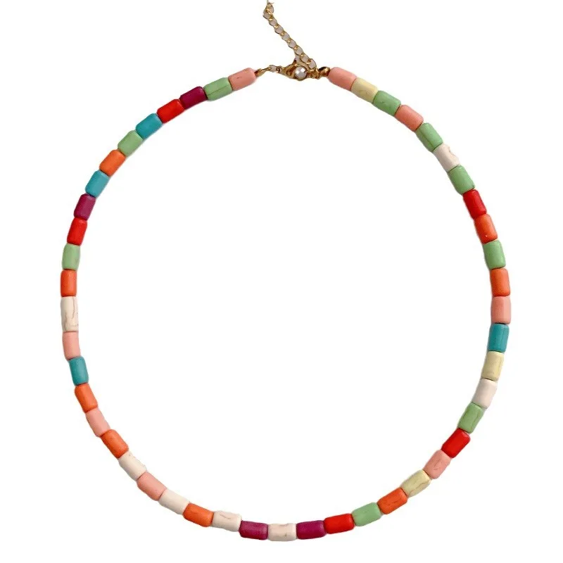 Dopamine colored niche design high-end summer style personalized versatile choker necklace for women