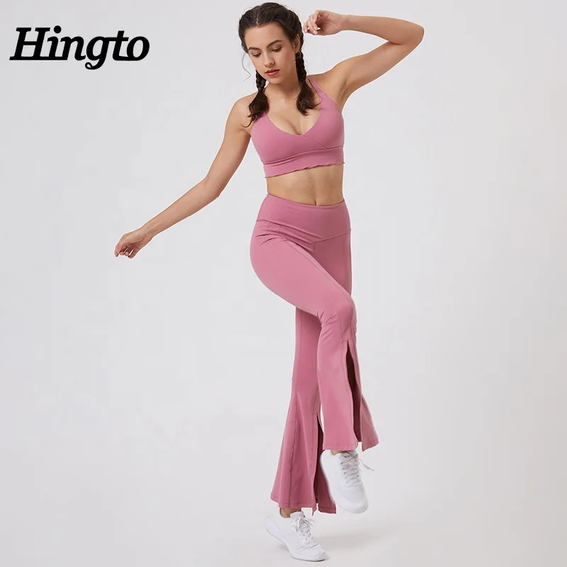 Комплекты для йоги, спортивная одежда, заводской спортивный бюстгальтер, леггинсы, женские комплекты для йоги и активного отдыха, дизайн вашей собственной фитнес-одежды, розовый