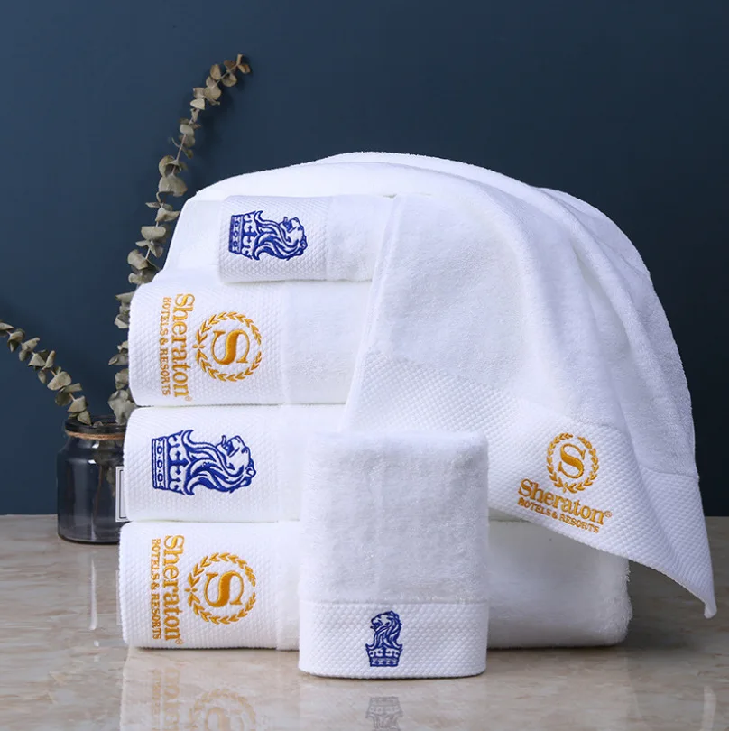 Hotelier Hot Sale Luxury Hilton Bath Towel Organic Premium Cotton Maximum Softness Home Textile Hotel Towels White